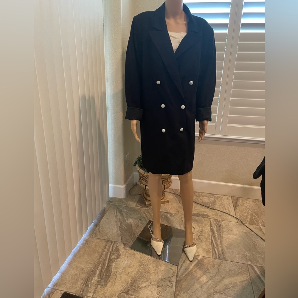 Good American Black Blazer Dress with Dimond Buttons size 20 / XL - Picture 3 of 3